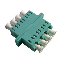 Quadruple  LC fiber optic adapter, Singlemode/Multimode,Blue/Green/Aqua Color