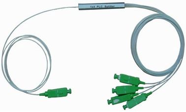 Return Loss>45dB White cable SC APC 1x4 PLC Fiber Optic Splitter with LSZH cable