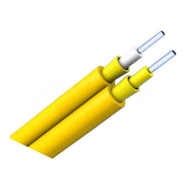 Koncentryczny kabel światłowodowy z PVC / LSZH GJFJBV do wnętrz, żółty lekki dupleks Zipcord