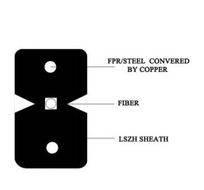 G657A2 FTTH drop fiber optic data cable 1-4 cores , LSZH meterial