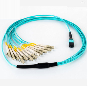 MPO-LC Złącze MPO 8-żyłowy kabel światłowodowy Aqua