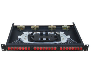 24 fibers Rack-Mount Fiber Optic Terminal Box optical patch panel Cold rolled steel sheet in black color
